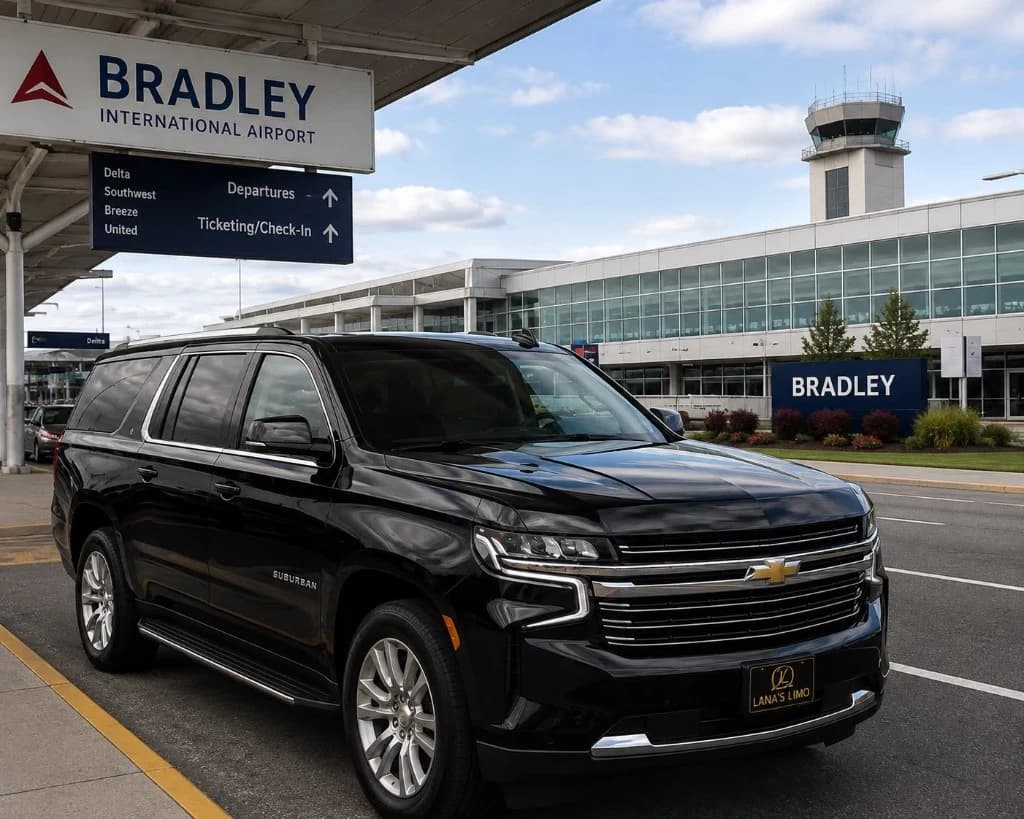 BDL airport limousine service with Lana's Limo