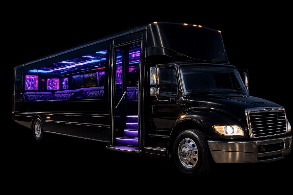 Lana's Limo 24 30 36 passenger party bus for events and group celebrations