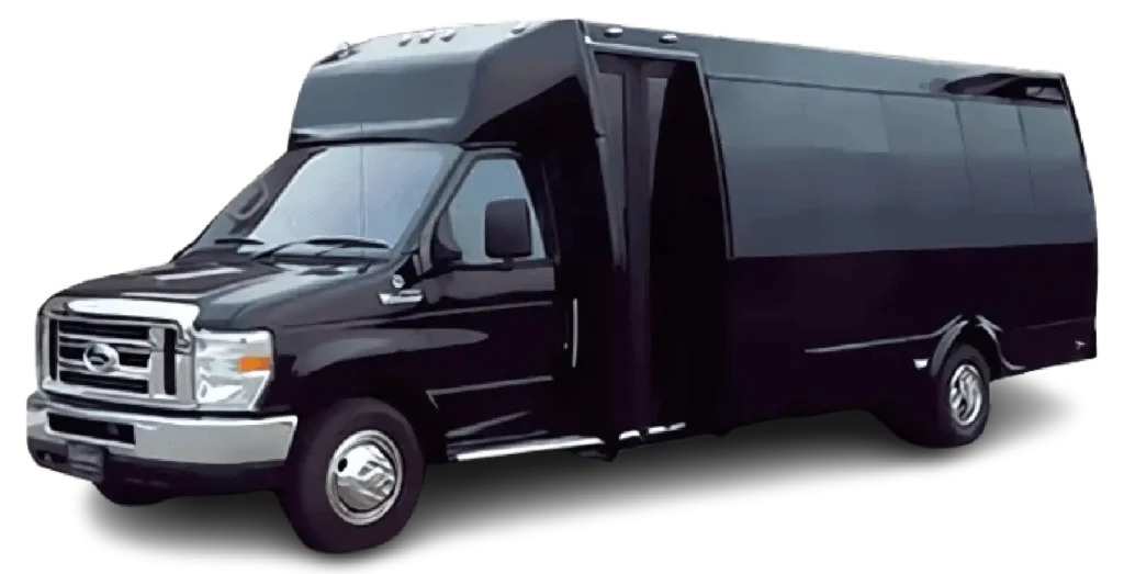 Lana’s Limo Ford 24 passenger luxury bus for group transportation in White Plains NYC Westchester County and surrounding areas