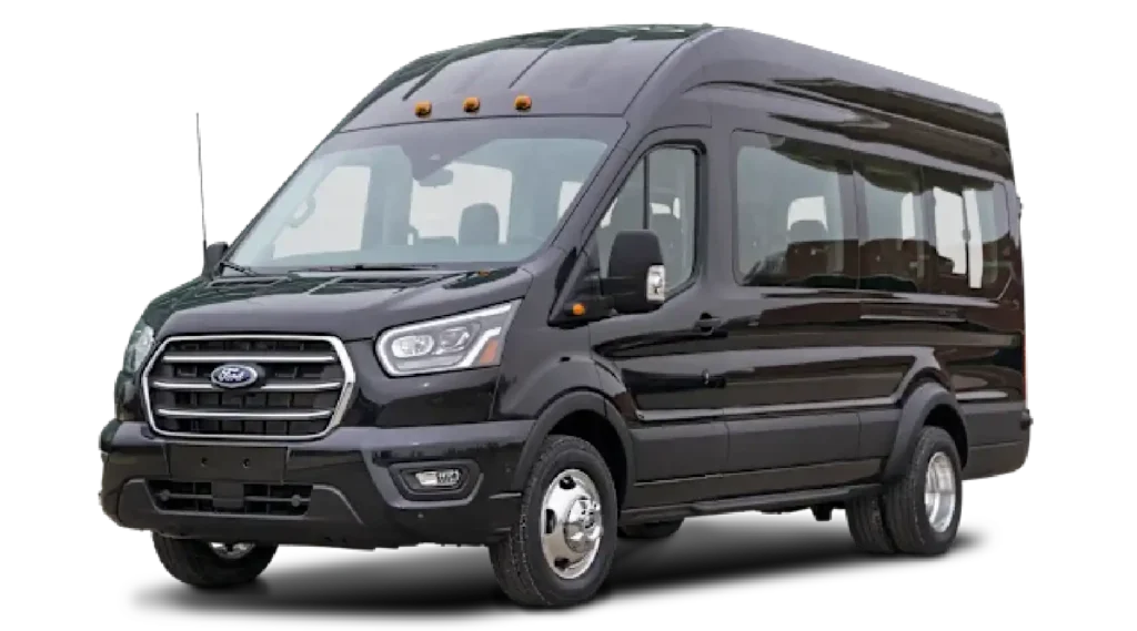 Lana’s Limo Ford Transit luxury van for group transportation and airport shuttle service